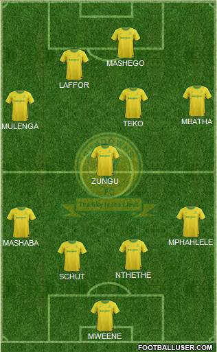 Mamelodi Sundowns 4-1-4-1 football formation