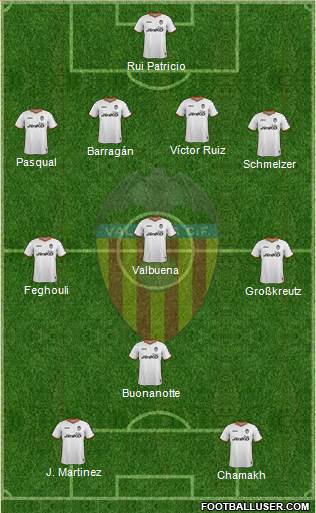 Valencia C.F., S.A.D. Formation 2014