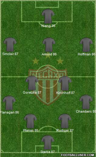 Club Deportivo Necaxa 4-2-3-1 football formation