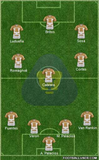 Club de Fútbol Universidad Formation 2014
