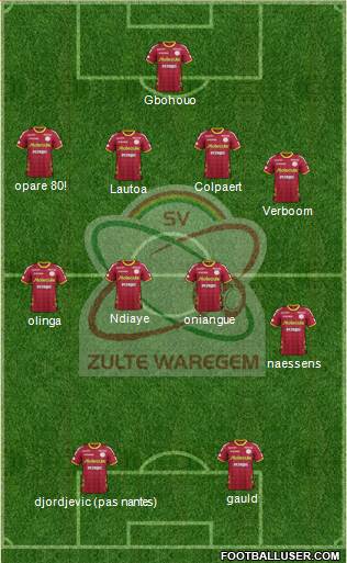 SV Zulte Waregem Formation 2014