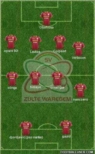 SV Zulte Waregem football formation