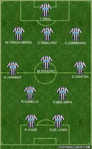 Newcastle United Formation 2014