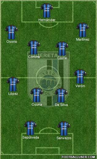 Club de Fútbol Gallos Blancos Formation 2014