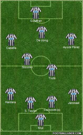 Newcastle United Formation 2014