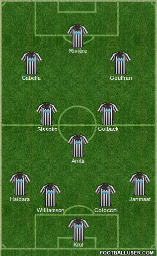 Newcastle United Formation 2014