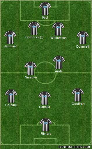 Newcastle United Formation 2014