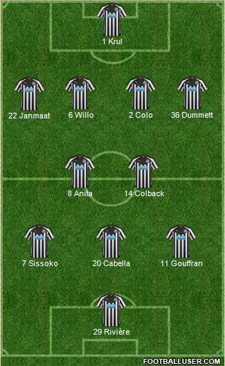 Newcastle United Formation 2014