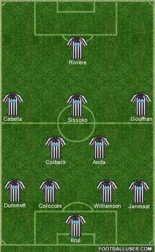 Newcastle United Formation 2014