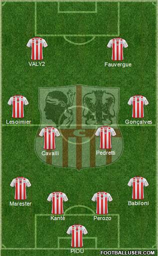 Athletic Club Ajaccien Football Formation 2014