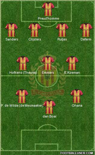 Yellow Red KV Mechelen Formation 2014