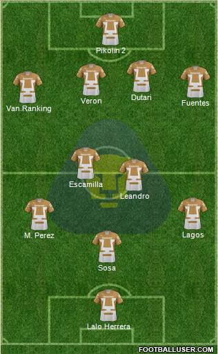 Club de Fútbol Universidad Formation 2014