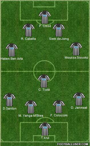 Newcastle United Formation 2014