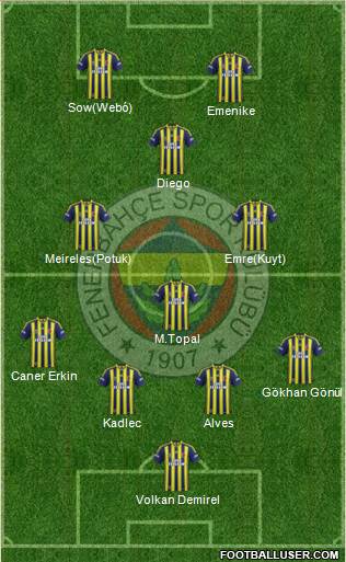 Fenerbahçe SK Formation 2014