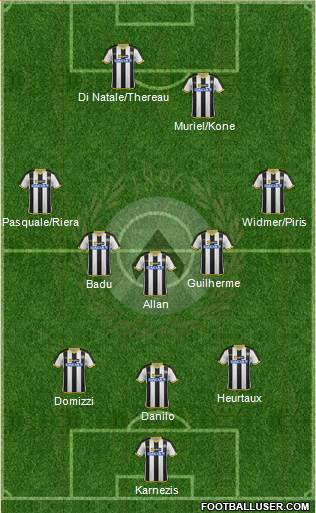 Udinese Formation 2014