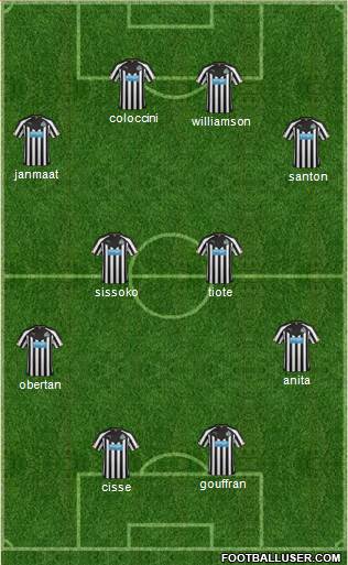 Newcastle United Formation 2014