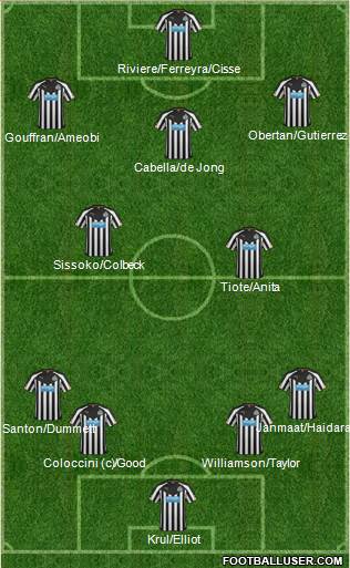 Newcastle United Formation 2014