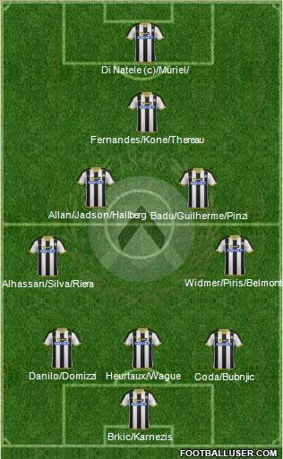 Udinese Formation 2014