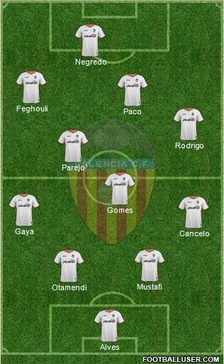 Valencia C.F., S.A.D. Formation 2014