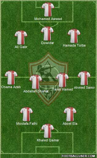 Zamalek Sporting Club 3-4-2-1 football formation