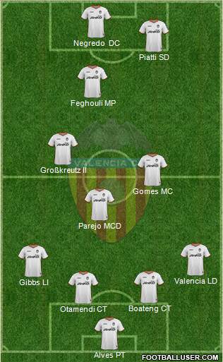 Valencia C.F., S.A.D. Formation 2014