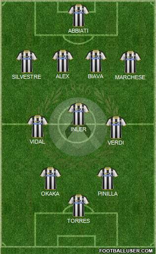 Udinese Formation 2014