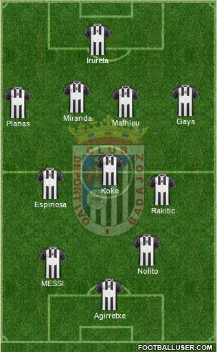 C.D. Badajoz S.A.D. 4-3-3 football formation