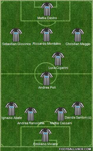 Newcastle United Formation 2014