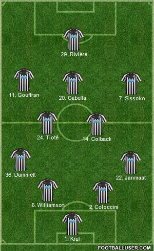 Newcastle United Formation 2014
