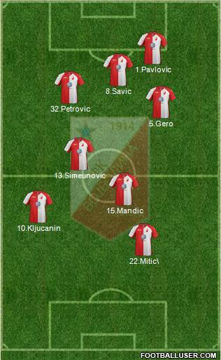 FK Vojvodina Novi Sad Formation 2014