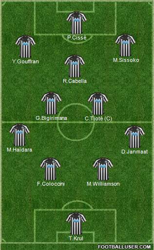 Newcastle United Formation 2014