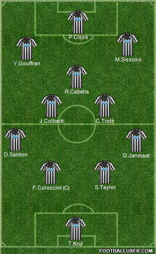 Newcastle United Formation 2014