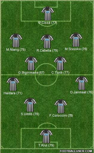 Newcastle United Formation 2014
