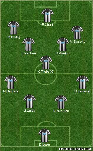 Newcastle United Formation 2014