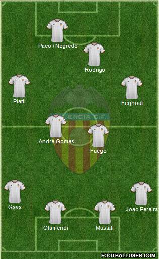 Valencia C.F., S.A.D. Formation 2014
