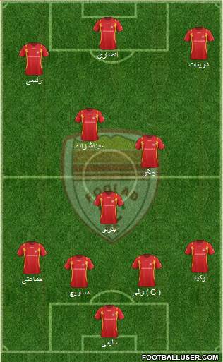 Foulad Khuzestan 4-5-1 football formation