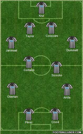 Newcastle United Formation 2014