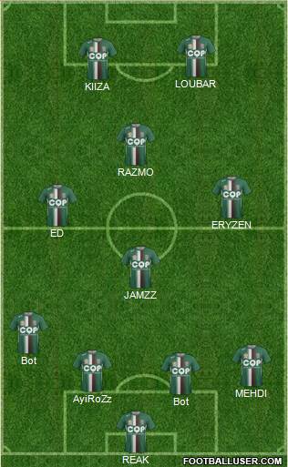 Newcastle Jets 3-5-2 football formation