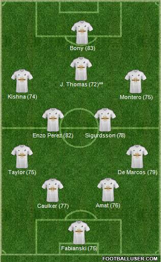 Swansea City Formation 2014