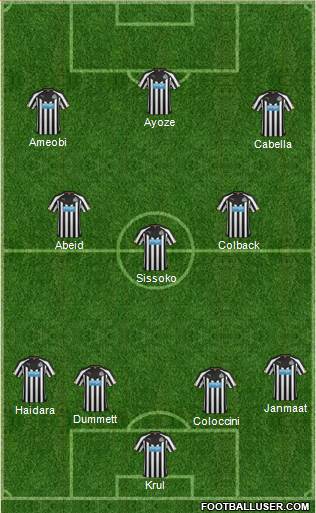 Newcastle United Formation 2014