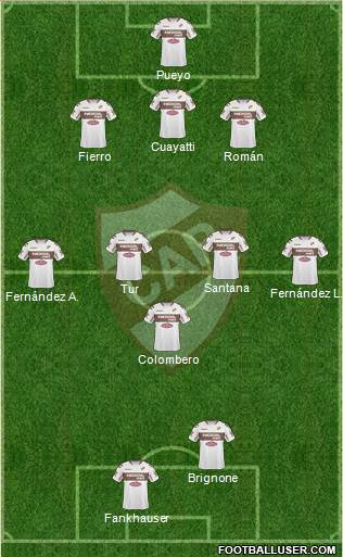 Platense 3-5-2 football formation