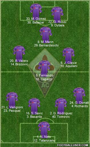 Fiorentina Formation 2014