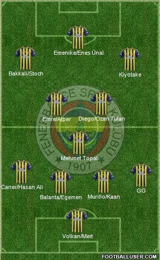 Fenerbahçe SK Formation 2014