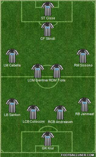 Newcastle United Formation 2014