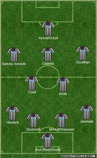 Newcastle United Formation 2014