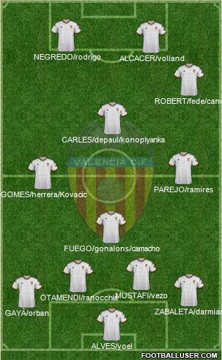 Valencia C.F., S.A.D. Formation 2014