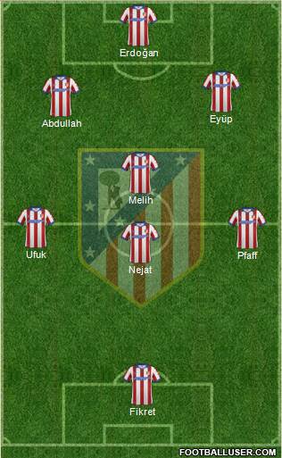 Atlético Madrid B 4-5-1 football formation