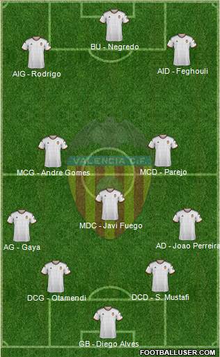 Valencia C.F., S.A.D. Formation 2014