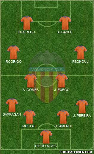 Valencia C.F., S.A.D. Formation 2014