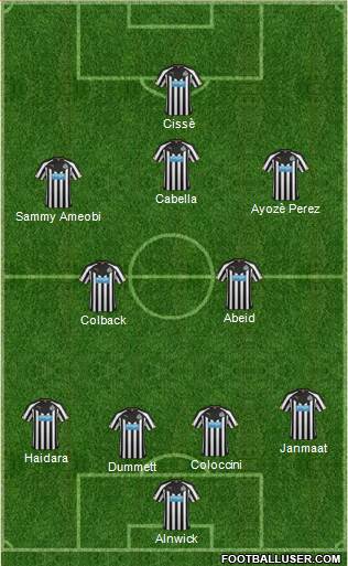 Newcastle United Formation 2014